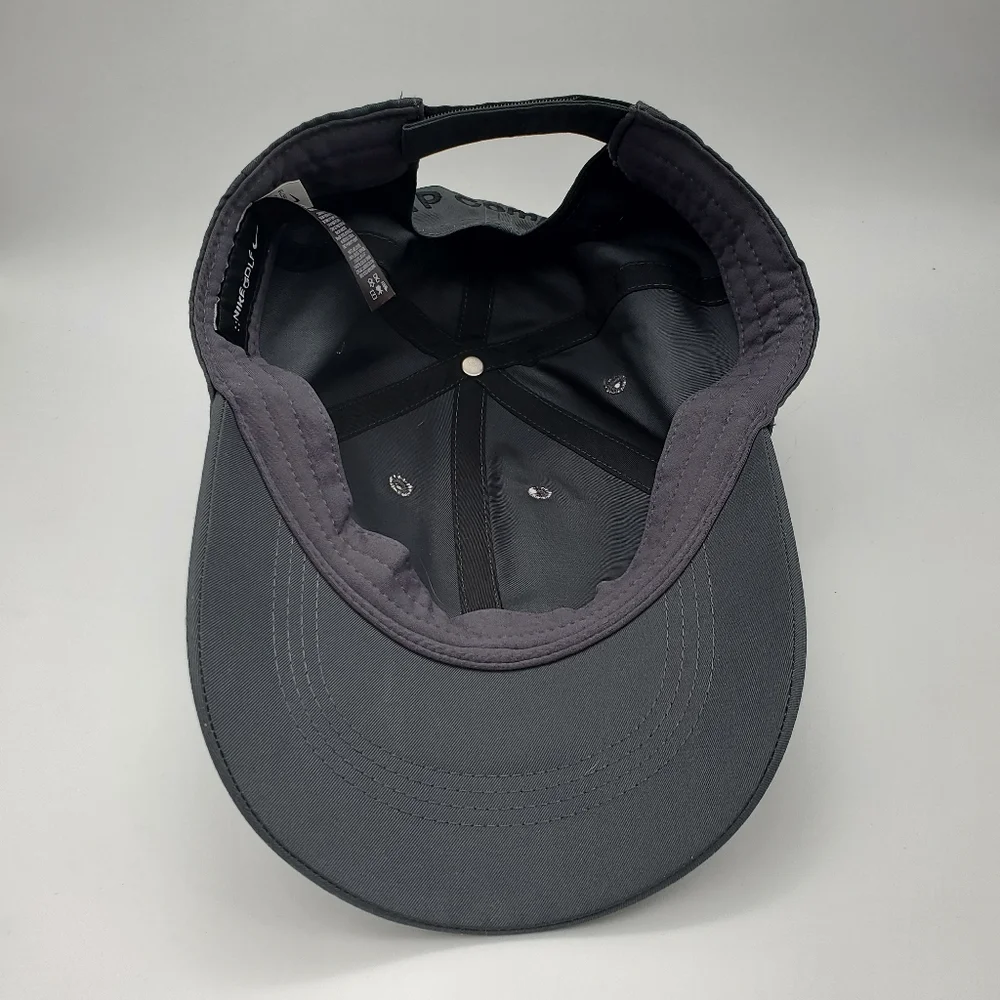 Nike Golf Dri-FIT Swoosh Front Cap. Likenew Charcoal Grey Blk Swish Adjustable